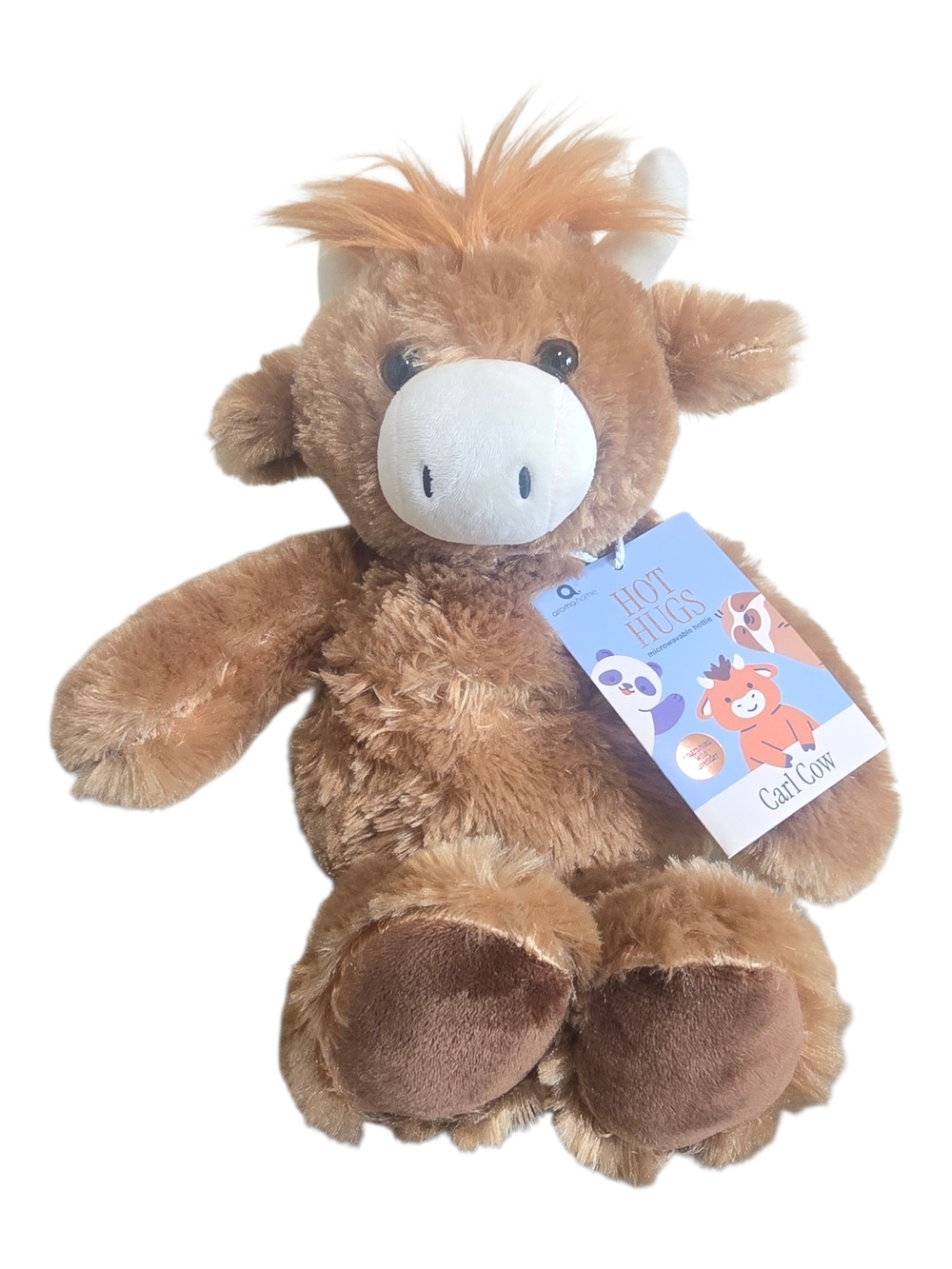 Aroma Home Hot Hugs Carl the Cow Highland Stuffed Plush Toy Lavender Infused NWT